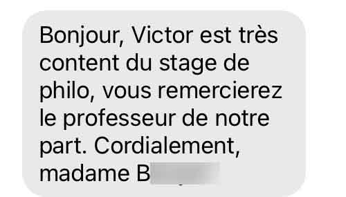 très content du stage de philo