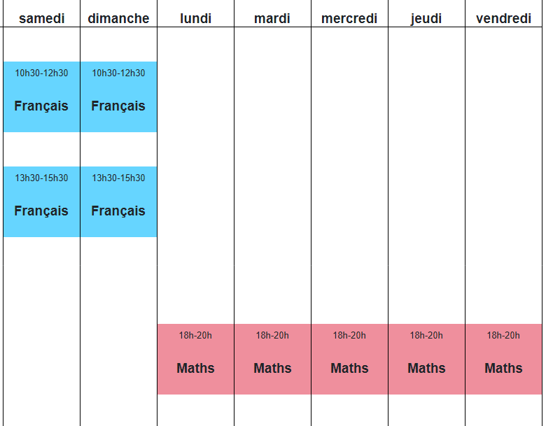 planning stage intensif brevet 2026 Paris maths et français