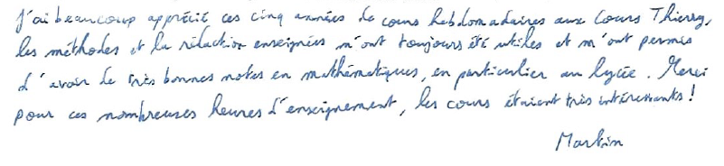 beaucoup apprécié ces cinq années